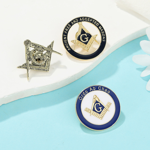 复古个性共济会金属胸针合金滴油徽章衣服包包配饰