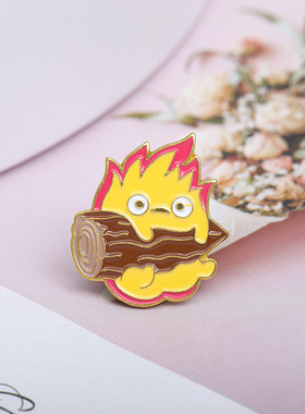 动物消防热销Calcifer日系别针胸针精灵动漫搪瓷翻领游戏卡通现货