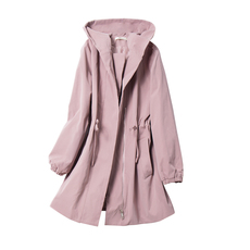 休闲收腰显瘦风衣女2025春秋韩版宽松中年妈妈减龄中长款外套，女装风衣，曼沙奕珂