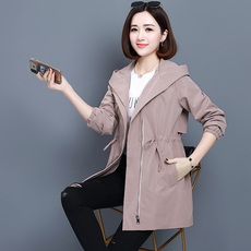休闲收腰显瘦风衣女2025春秋韩版宽松中年妈妈减龄中长款外套，女装风衣，曼沙奕珂