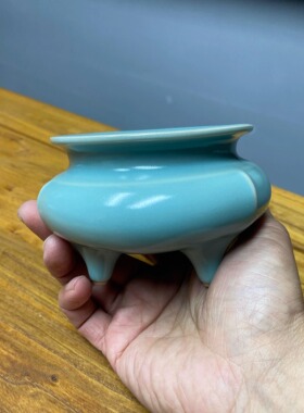 宋式美学汝瓷窑焚香熏香炉鬲式炉