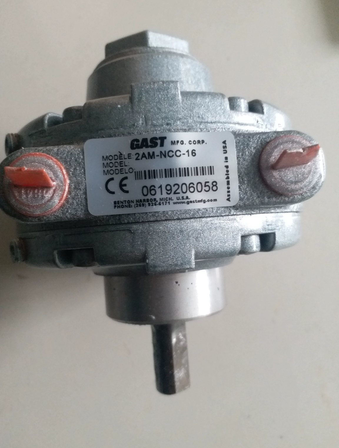 GAST气动马达1UP-NRV-3A，2AM-NCC-16，4AM-NRV-22B，4AM-ARV-119