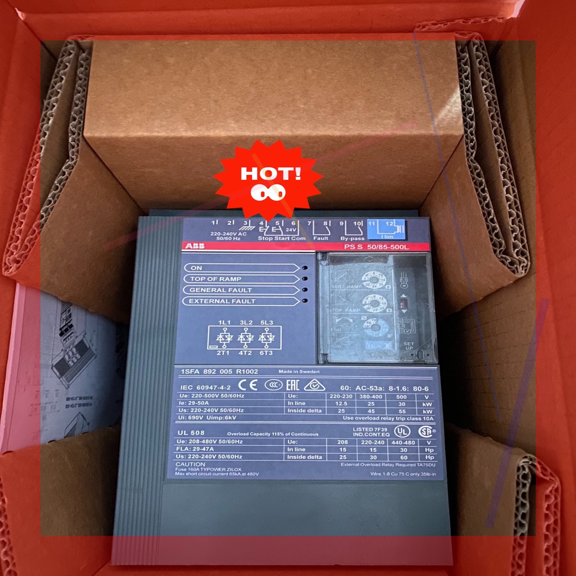 询价!ABB 软起动器1SFA892005R1002   PSS50/85-500L