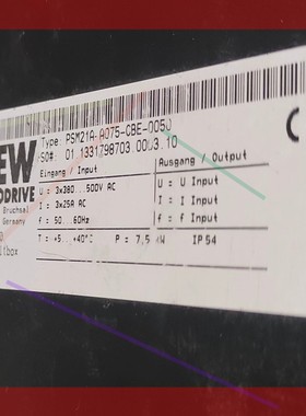 询价!克朗斯 贝加莱驱动器PHC21A-SO75 MIT PSM21A-075