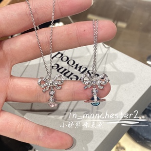 VIVIENNE WESTWOOD西太后OCTAVIE土星蝴蝶结立体项链耳环耳坠百搭