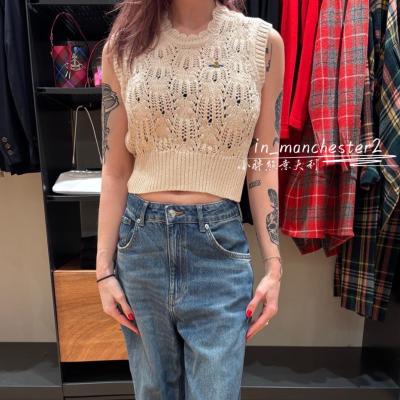 VIVIENNE WESTWOOD西太后 经典土星SAMANTHA镂空羊毛针织背心百搭