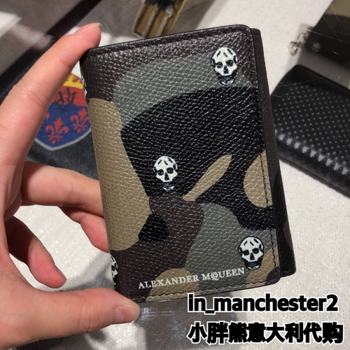 ALEXANDER MCQUEEN麦昆 经典骷髅头帅气迷彩男女短钱包皮夹 正品