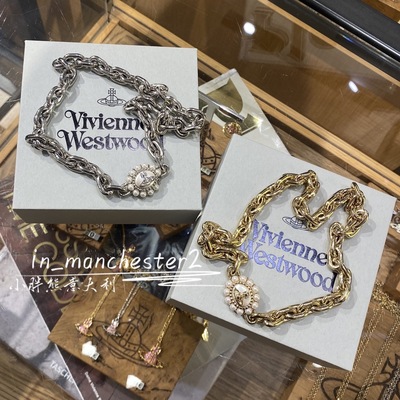 VIVIENNE WESTWOOD西太后经典土星薇薇安AMAYA太阳花珍珠链条项链