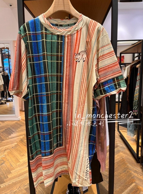 VIVIENNE WESTWOOD西太后 经典土星ISLA小猪宽松长款彩虹撞色短袖