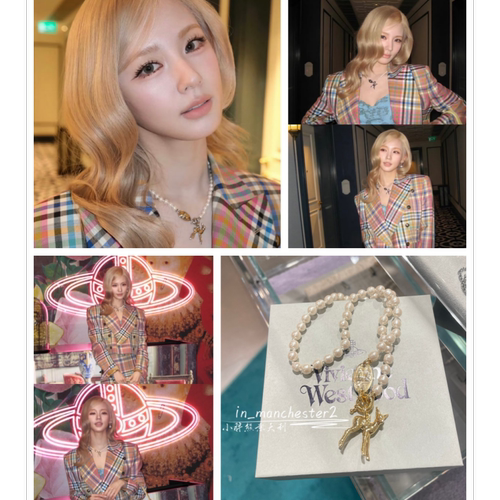 VIVIENNE WESTWOOD西太后土星MONETTE限定珍珠小鹿赵美延同款项链