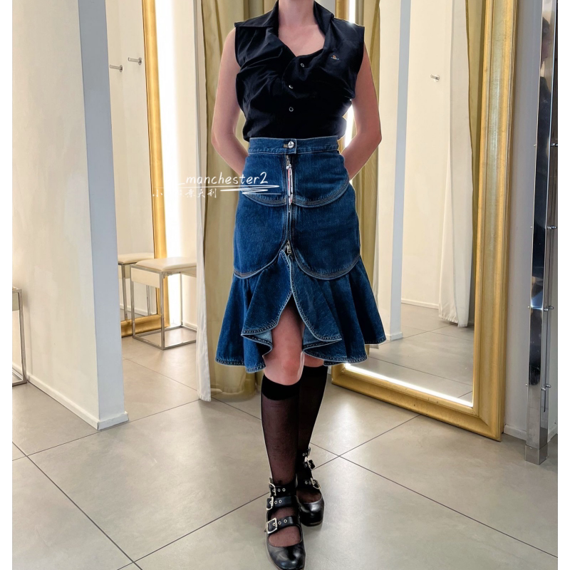 VIVIENNE WESTWOOD西太后 经典土星DIRNABEL荷叶蛋糕半裙中裙正品
