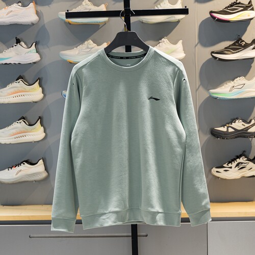 李宁男子圆领吸汗舒适套头卫衣