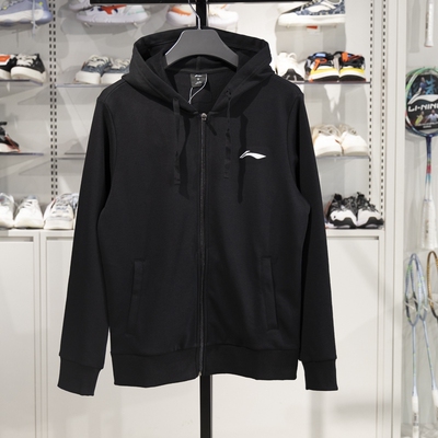 李宁外套男士春秋针织连帽开衫男款休闲夹克宽松运动卫衣YWDV363