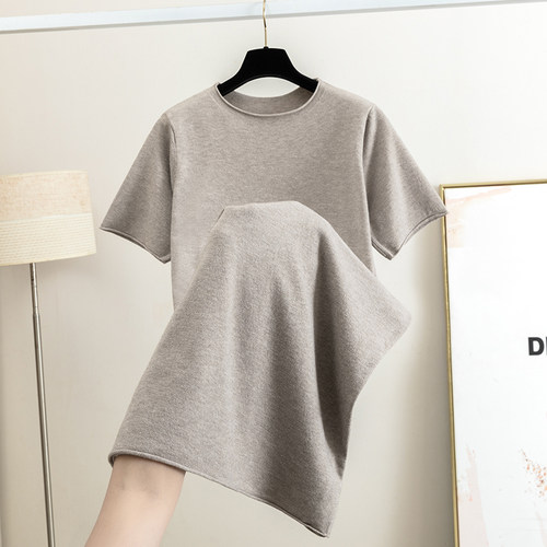 直筒短袖针织连衣裙女