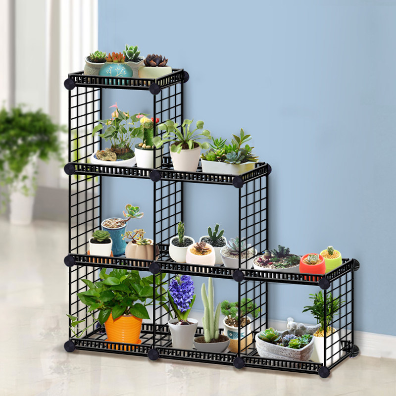 菲斯卡铁艺组合阳台多肉架室内花房可移动大型花架落地创意置物架