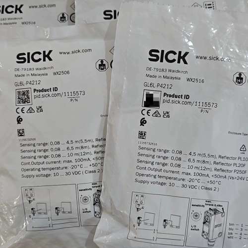 西克光电传感器GL6L-P4212，订货号1115573，数【议】