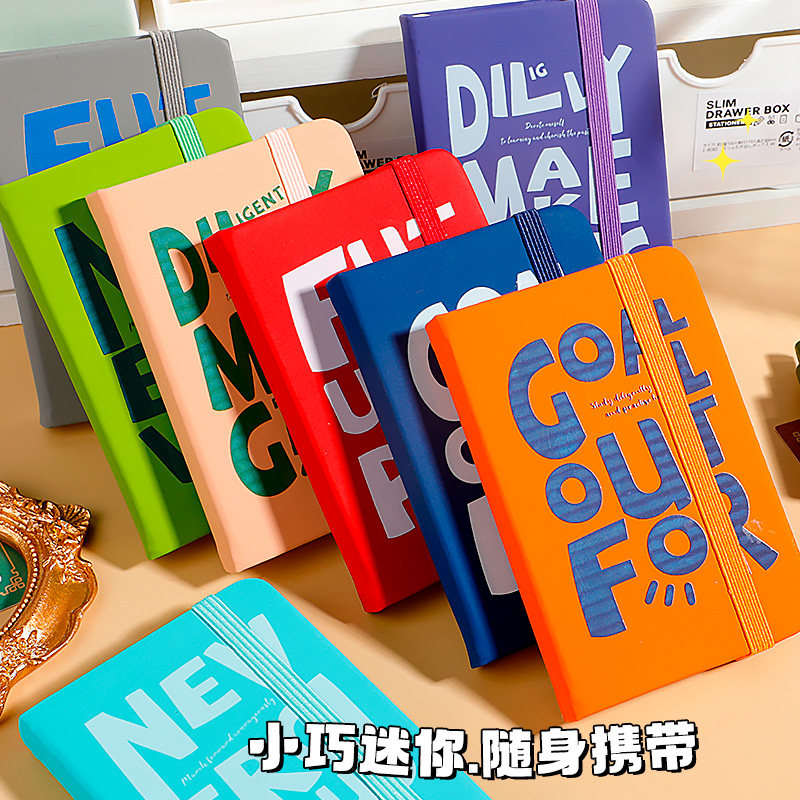 A7口袋本趣味文字硬面抄小本子学生奖品记事本横线加厚迷你日记本