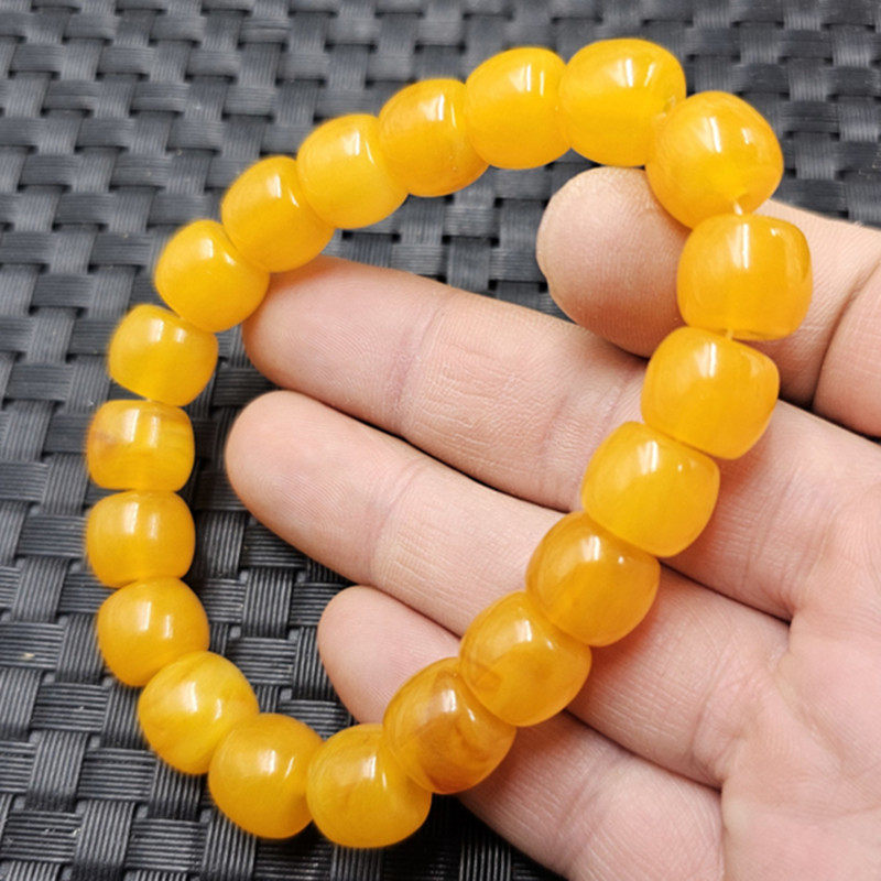 荧光浮盐水蜜蜡老型珠手链人造蜜蜡路路通手链饰品手链手串手饰