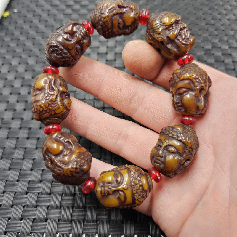人造蜜蜡一念之间手链仿古做旧佛头手链复古男女同款手串手饰手环