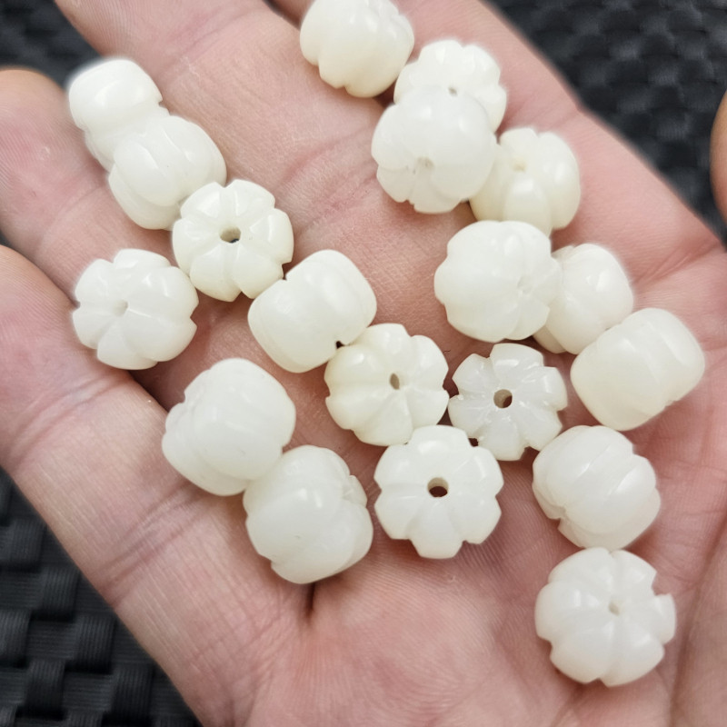 白玉菩提根南瓜珠散珠福瓜玉扣图片