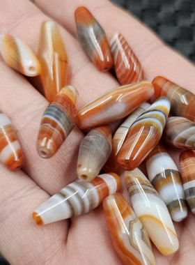 缠丝玛瑙米珠玉石散珠橘红色玛瑙腰鼓珠勒子路路通duy饰品配件珠