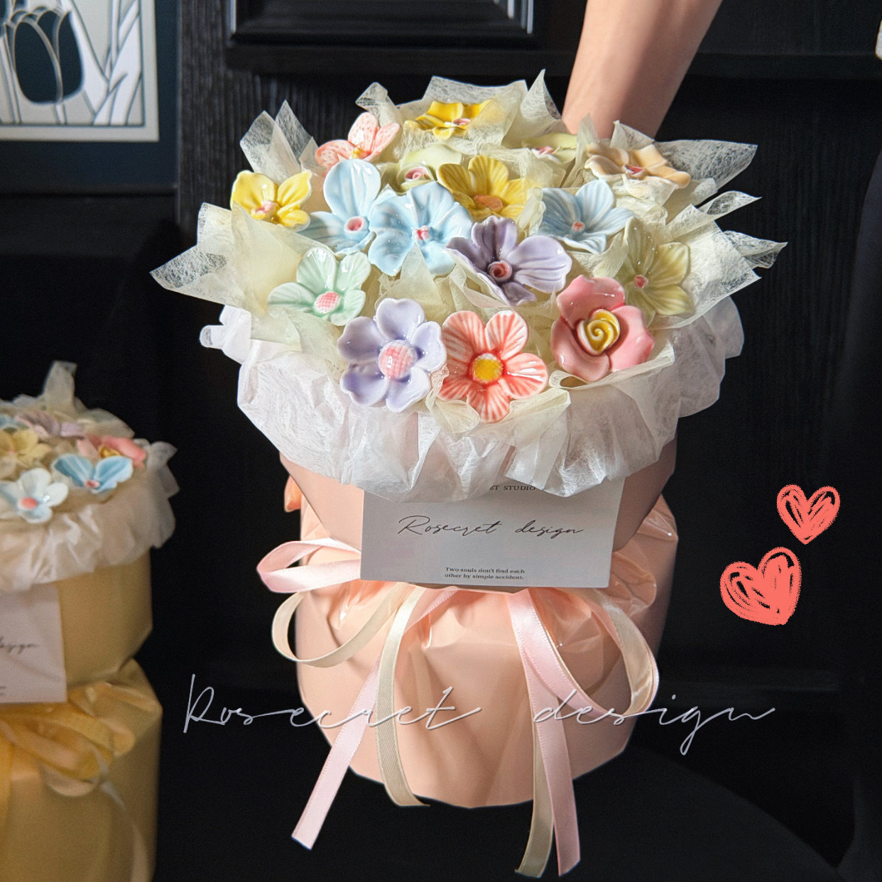 唯美陶瓷成品花束景德镇花女生创意生日礼物祝福毕业礼七夕送女友