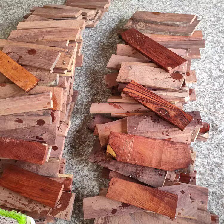 巴西黄檀花枝红木古典家具料工艺原木实心小板料刀柄料641牌子料