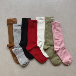 25ss薄款 花一 上海高版 本 蚕丝中筒袜软标螺纹小腿袜子SHUSHU