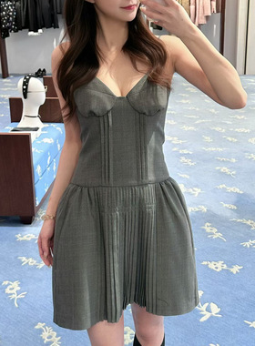 花一【上海高版本】25胸衣设计感手工钉珠装饰吊带连衣裙shushuto