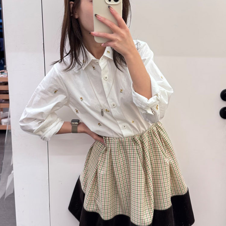 复古东方旅行刺绣衬衫女