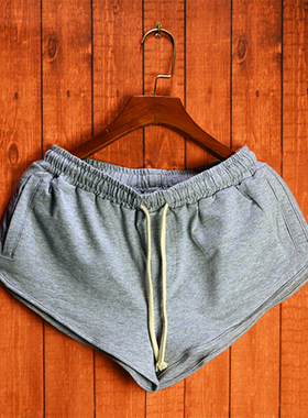 男士热裤纯棉短裤健身深蹲跨栏三分裤田径马拉松跑步裤二分运动裤