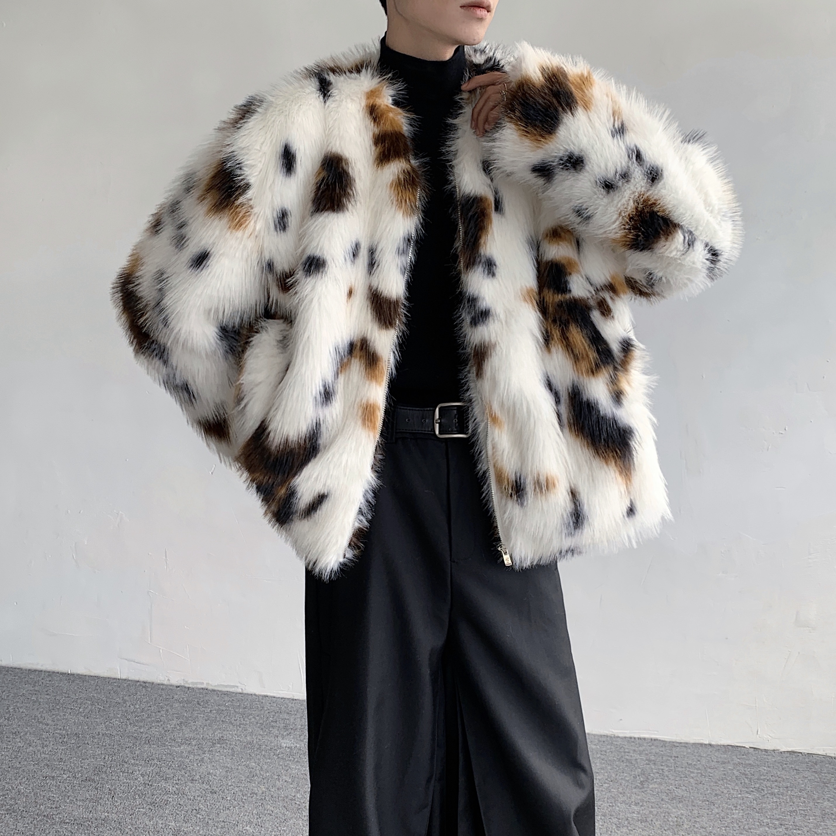 男士棉衣加棉仿毛皮草棉服外套