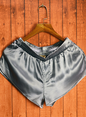 男士二分裤性感超短裤纯色侧开叉阿罗裤胖人加肥加大码居家睡裤潮