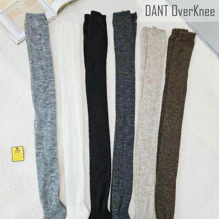 Aileen韩国袜子纯色羊毛过膝袜