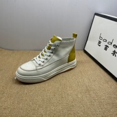 学生小白鞋 撤柜断码 百搭高帮运动板鞋 韩版 真皮短靴女2026秋新款