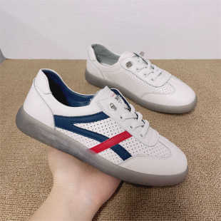 断码夏季镂空单鞋小白鞋女2025春新款牛筋底防滑透气软底休闲女鞋