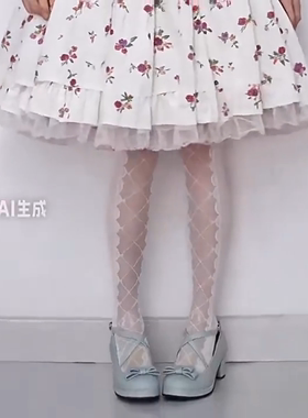 花中花】日系软妹洛丽塔lolita公主蕾丝图案女士打底连体袜连裤袜
