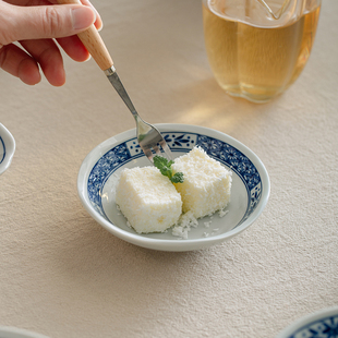 肆月味碟蘸料碟调味碟小料碟蘸酱碟小吃碟家用中式陶瓷釉下彩迷你