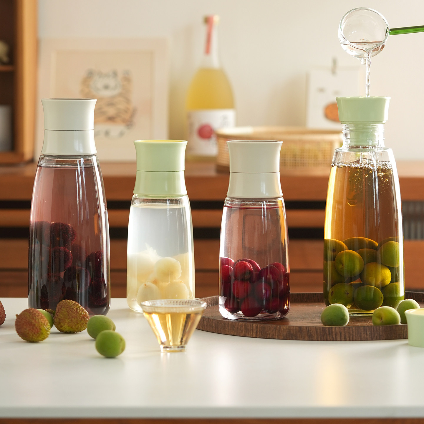 肆月玻璃密封罐泡酒存酒专用酒瓶家用白酒分装瓶装酒容器耐高温