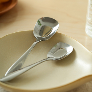 肆月不锈钢吃饭勺子长柄汤勺西瓜专用勺可爱大号特别好看商用餐饮