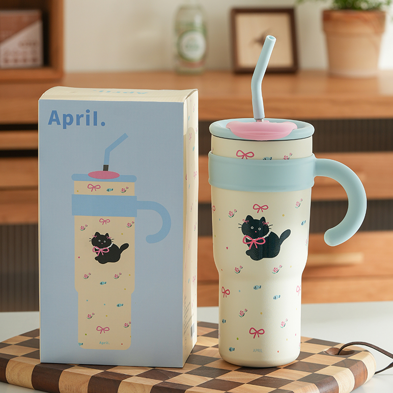 肆月316不锈钢巨无霸吸管保温杯