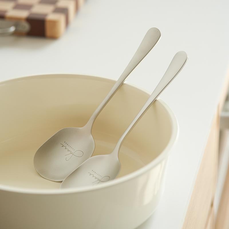 不锈钢分餐勺肆月磨砂做旧健康