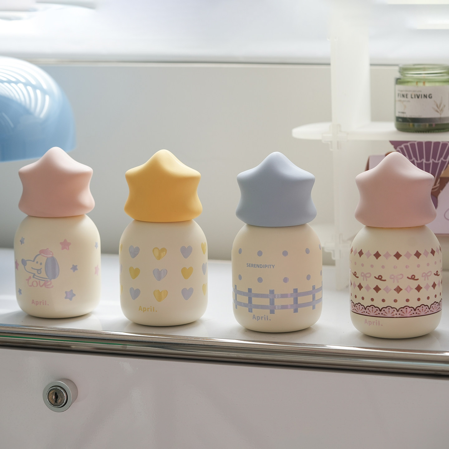 肆月儿童保温杯女生高颜值水杯办公室喝水杯子不锈钢小巧外出便携