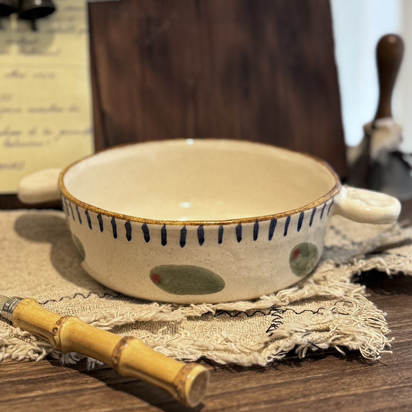 肆月手作双耳碗粗陶沙拉碗水果碗面碗家用大碗个人专用釉下彩餐具,餐饮具,碗,淘宝优惠券,粉丝福利购,淘宝优惠卷