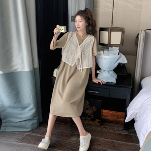 新款现货蕾丝马甲两件套连衣裙178-1123-p115-k168图片