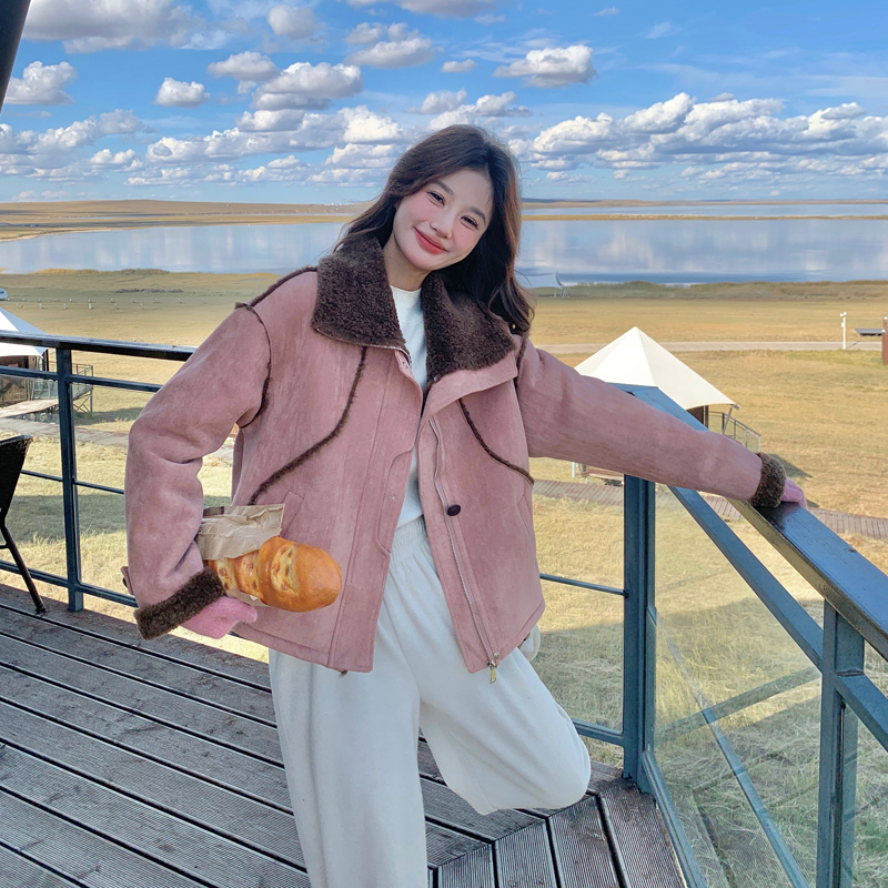 新款现货粉色皮毛一体178-289-P185-K268,女装羊羔毛/颗粒绒,浙宝178 新款现货粉色皮毛一体178-289-P185-K268,女装羊羔毛/颗粒绒,浙宝178