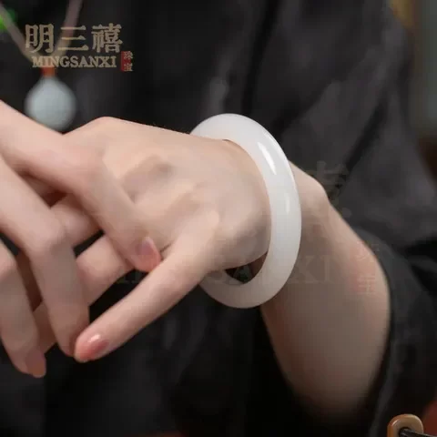 汉白玉玉器手镯玉手镯地摊玉镯文玩10珠宝玉石元