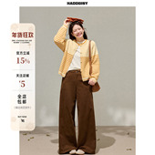 2025新款 曾小咸大码 秋冬时髦阔腿裤 套装 女装 胖mm条纹针织毛衣开衫