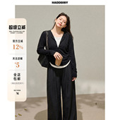 一件8.8折满2件7折 曾小咸大码 套装 黑色假两件春季 女装