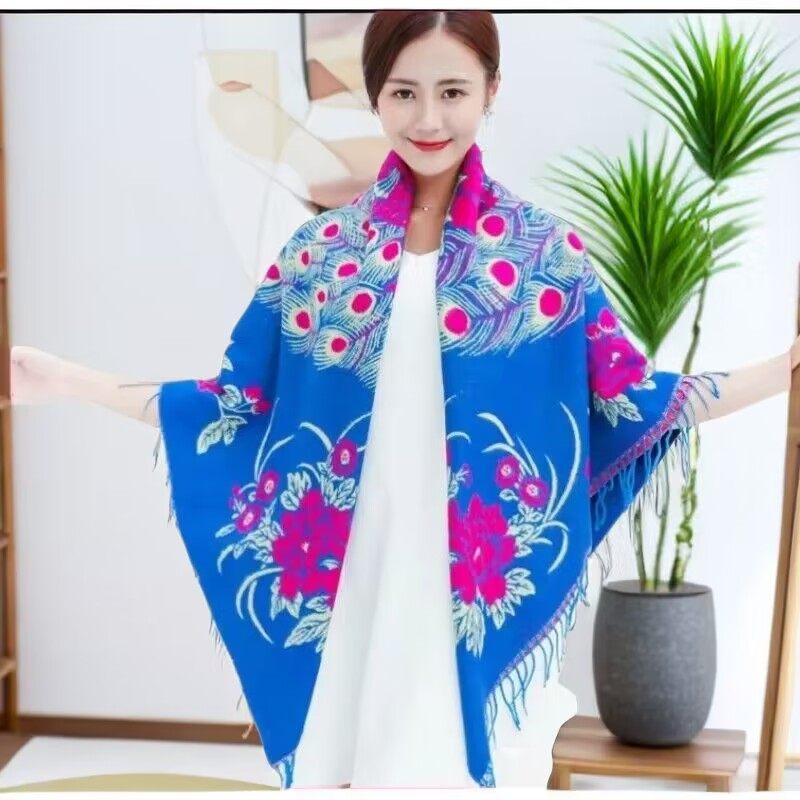 羊毛披风女秋冬春季加厚高端洋气